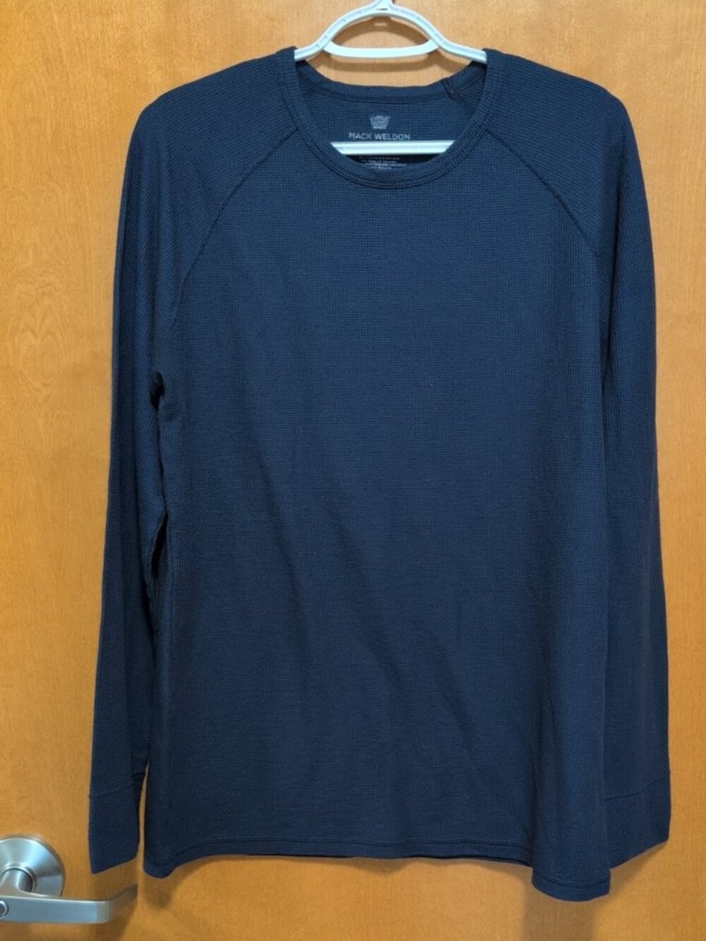 Mack‎ Weldon Shirt Men M Thermolite Wool Blend Waffle Knit Thermal Crewneck